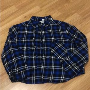 Blue Plaid Crop Top.